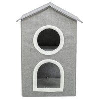 Trixie kattenmand / kattenhuis nora soft 2 verdriepingen lichtgrijs