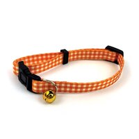 Happy pet tabby patch halsband kat ruit oranje