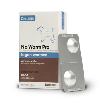 No Worm Pro Kleine Hond & Puppy 0.5 tot 10 kg - 2 tabletten