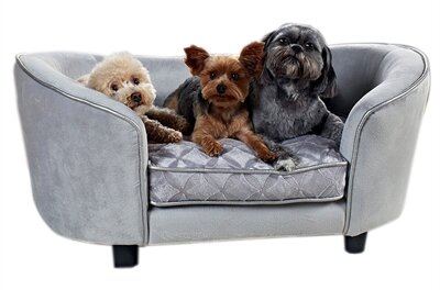 Enchanted hondenmand / sofa constantine zilverkleurig