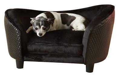 Enchanted hondenmand sofa ultra pluche snuggle wicker bruin