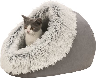 Trixie kattenmand iglo harvey grijs / wit-zwart