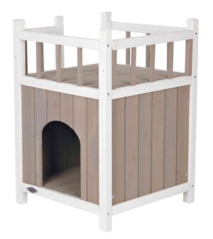 Trixie kattenhuis cat's home met balkon grijs / wit