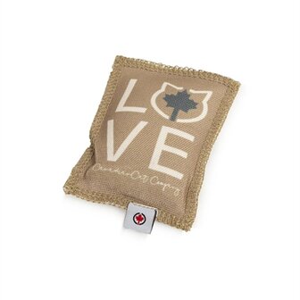 Canadian cat speelkussen love met catnip bruin / beige