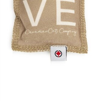 Canadian cat speelkussen love met catnip bruin / beige