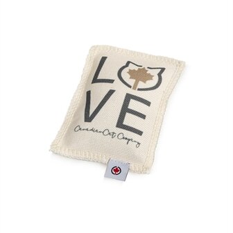 Canadian cat speelkussen love met catnip beige / grijs