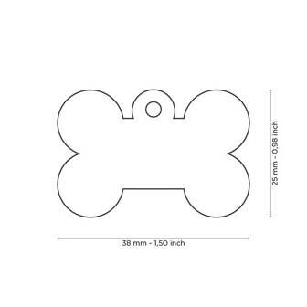 Penning Basic Bone Aluminium Zwart - Large