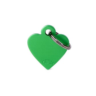 Penning Basic Heart Aluminium Groen - Small