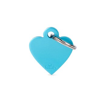 Penning Basic Heart Aluminium Blauw (licht) - Small