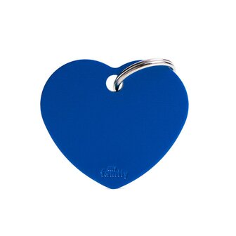 Penning Basic Heart Aluminium Blauw (donker) - Large