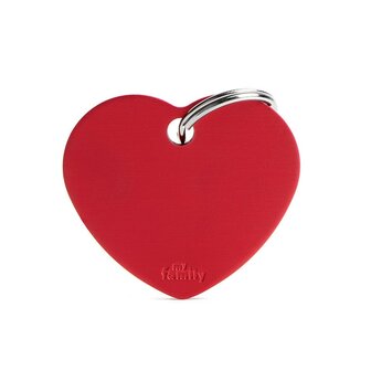 Penning Basic Heart Aluminium Rood - Large