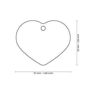 Penning Basic Heart Aluminium Zwart - Large