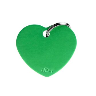 Penning Basic Heart Aluminium Groen - Large