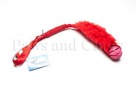 SWAG Bungee Sheepskin + Swirl ball S - Sheepskin: Rood / Handvat: Rood