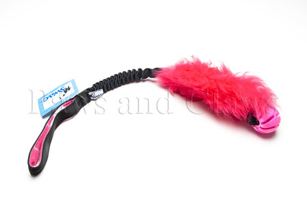 SWAG Bungee Sheepskin + Swirl ball S - Sheepskin: Roze / Handvat: Zwart