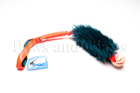 SWAG Bungee Sheepskin + Swirl ball S - Sheepskin: groen/blauw / Handvat: Oranje