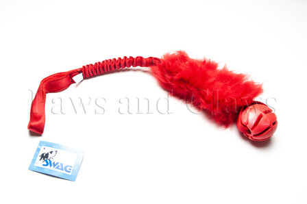 SWAG Bungee Sheepskin + Swirl ball M - Sheepskin: Rood / Handvat: Rood