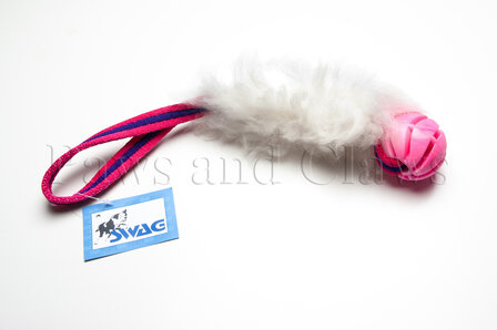 SWAG Plain Sheepskin + Swirl ball M - Sheepskin: Wit / Handvat: Assorti