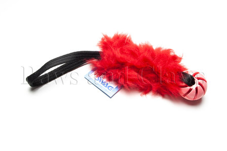 SWAG Plain Sheepskin + Swirl ball M - Sheepskin: Rood / Handvat: Assorti