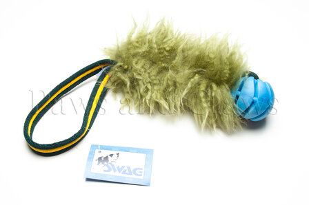 SWAG Plain Sheepskin + Swirl ball M - Sheepskin: Groen / Handvat: Assorti