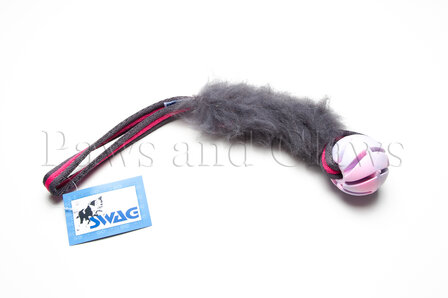 SWAG Plain Sheepskin + Swirl ball M - Sheepskin: Grijs / Handvat: Assorti