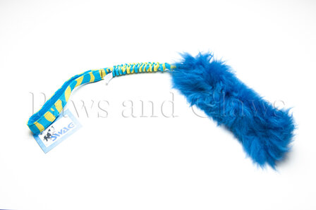 SWAG Bungee Sheepskin Large - Sheepskin: Blauw / Handvat: DogVizion Patternz Blauw/Geel