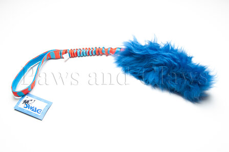 SWAG Bungee Sheepskin Large - Sheepskin: Blauw / Handvat: DogVizion Patternz Blauw/Oranje