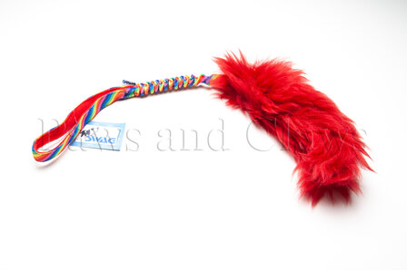 SWAG Bungee Sheepskin Large - Sheepskin: Rood / Handvat: Patternz Regenboog