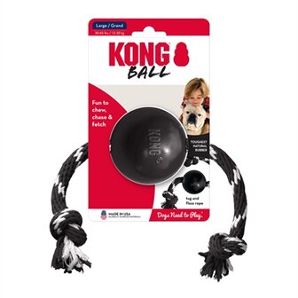 Kong extreme bal met touw zwart / wit