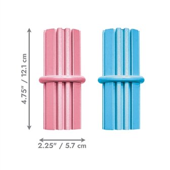 Kong puppy teething stick roze of lichtblauw assorti