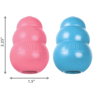 Kong puppy kong rubber roze of lichtblauw assorti