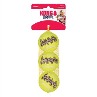 Kong squeakair tennisbal geel met piep