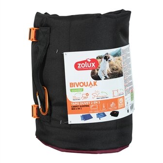 Zolux bivouak hondendeken / slaapzak 2in1 rood