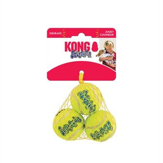 Kong squeakair tennisbal geel met piep