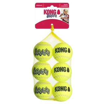 Kong squeakair tennisbal geel met piep
