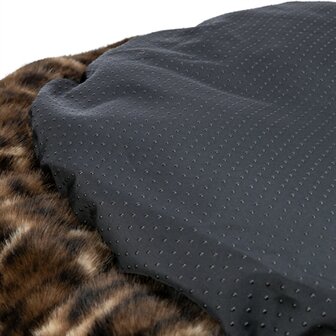 Trixie hondenmand leo soft rond pluche bruin / panterprint