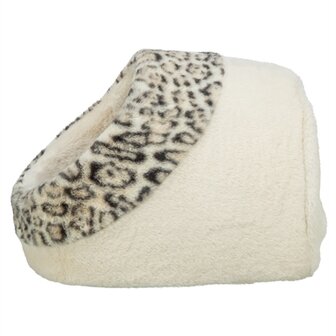 Trixie kattenmand iglo leo  soft pluche creme / panterprint