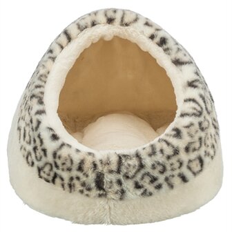 Trixie kattenmand iglo leo  soft pluche creme / panterprint