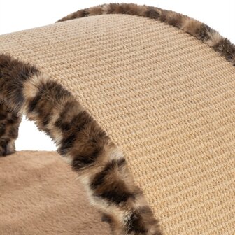 Trixie krabpaal leo panterprint ligplaats met boog bruin