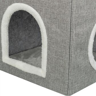 Trixie kattenmand / kattenhuis nora soft 2 verdriepingen lichtgrijs
