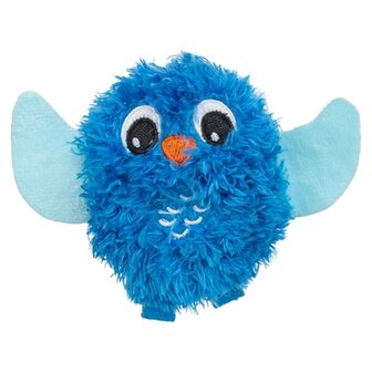Trixie uil pluche met kattenkruid / catnip blauw