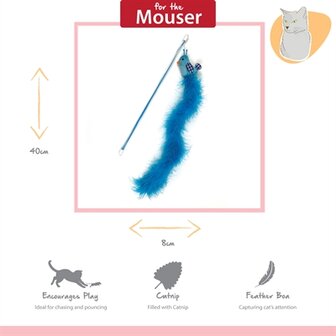 Happy pet tabby patch kattenhengel vogel blauw