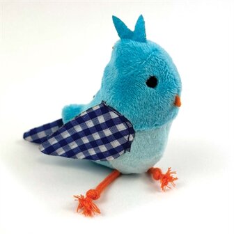 Happy pet tabby patch vogel blauw