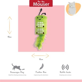 Happy pet tabby patch rups ratel en roller groen