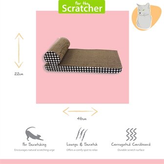 Happy pet tabby patch krabmat chaise lounge karton