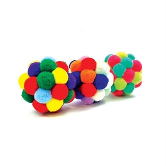 Happy pet tabby patch pom pom bal assorti