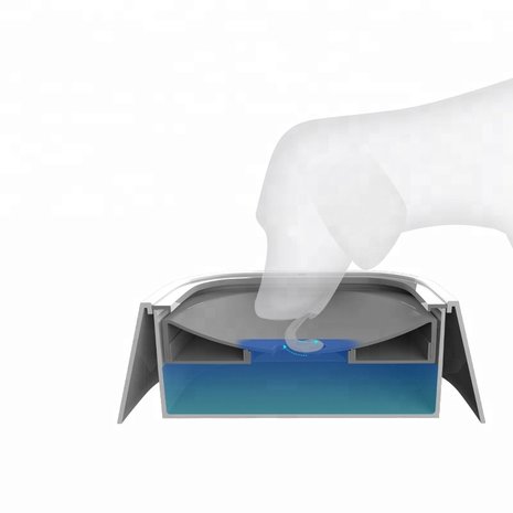 Els Pet - Drinkbak voor Honden GRIJS - Waterbak - Anti Knoei - Verminderd Slobberen - Onderweg 