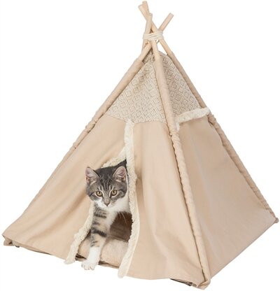 Trixie kattenmand tipi boho beige