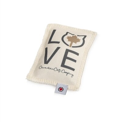Canadian cat speelkussen love met catnip beige / grijs