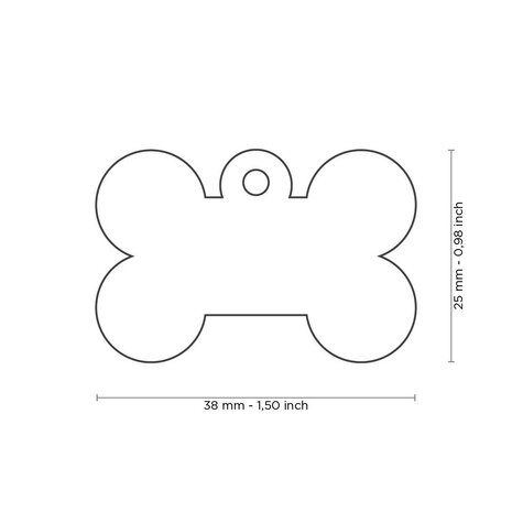 Penning Basic Bone Aluminium Zwart - Large